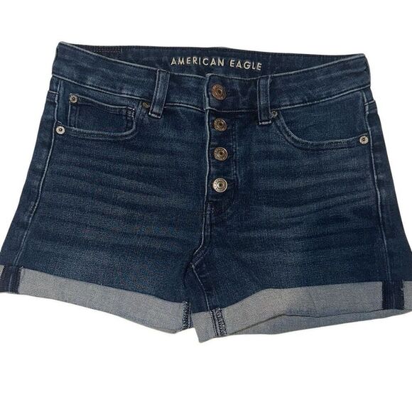 American Eagle Outfitters The Dream Short Midi ladies size 6 Jean Shorts Button - Picture 1 of 12